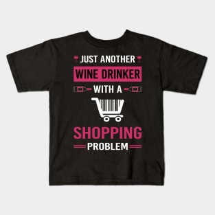 Wine Drinker Shopping Shopper Kids T-Shirt